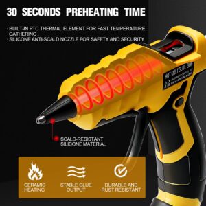 Cordless Hot Glue Gun for DeWalt, Handheld Glue Gun for DeWalt 18/20V Max Li-ion Battery, 30s Quick Preheat, for Arts & Crafts & DIY with 30 Glue Sticks (Tool Only)