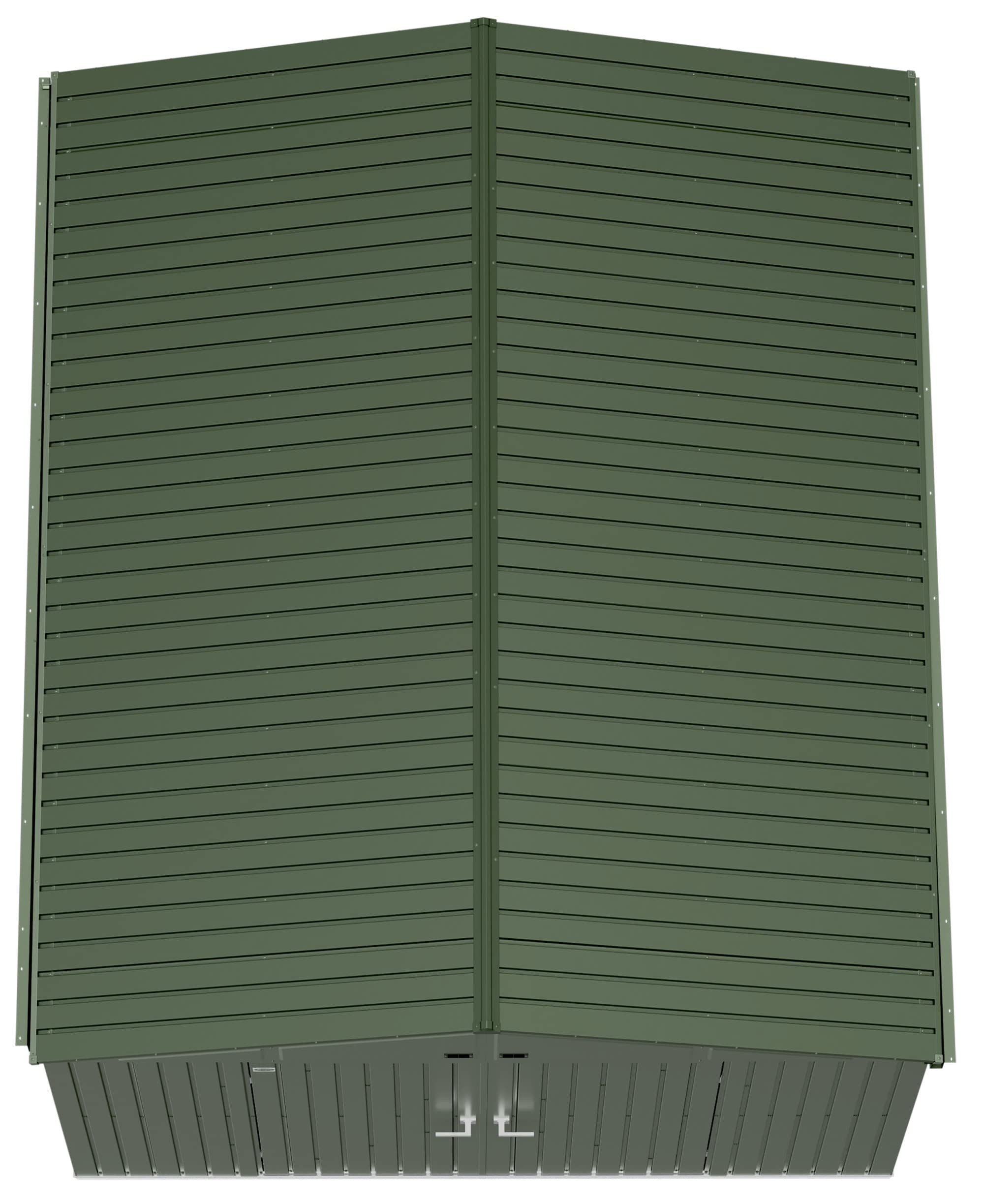 Scotts 10' x 12' Outdoor Lockable Water-Resistant Steel Storage Shed Building with Tool Hanger and Gable Roof, Green