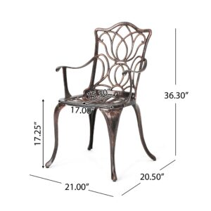 Christopher Knight Home 318132 Tucson Dining Chair, Black Copper