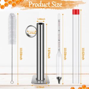 JUYRLE Maple Syrup Hydrometer Kit - Stainless Steel Test Cup, Baume and Brix Scale, Cleaning Brush, Maple Syrup Density Kit for Accurate Measurements of Sugar Content and Quality