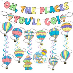 oh the places you'll go banner oh the places you'll go decorations kindergarten graduation party decoration for colorful dr. seuss party decoration first birthday banner decoration for baby shower