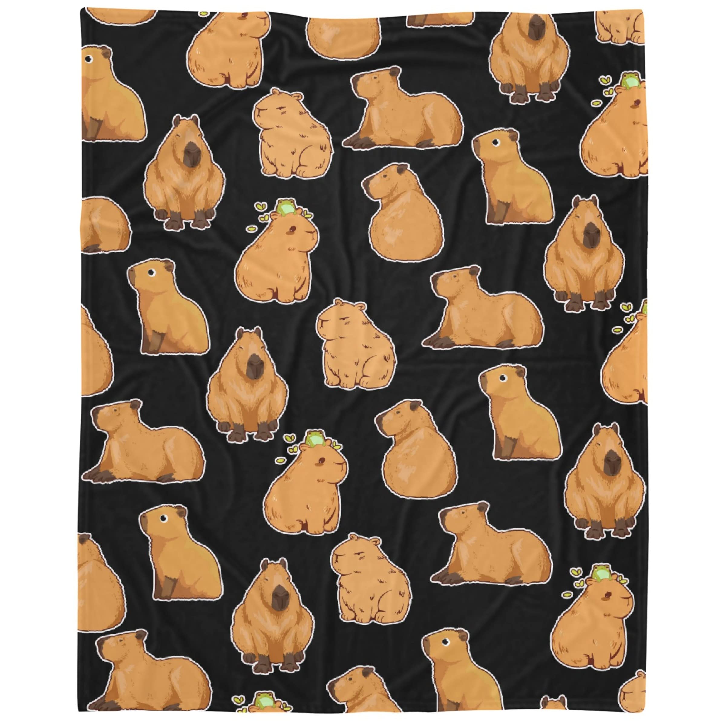 Capybaras Blanket Gift for Girls Boys Kids Animals Lovers-40x50 Inches Soft Flannel Blankets Cutes Capybara Cozy Throws Women Men, Capybaras Blanket for Couch Sofa Bedroom Camping Travel