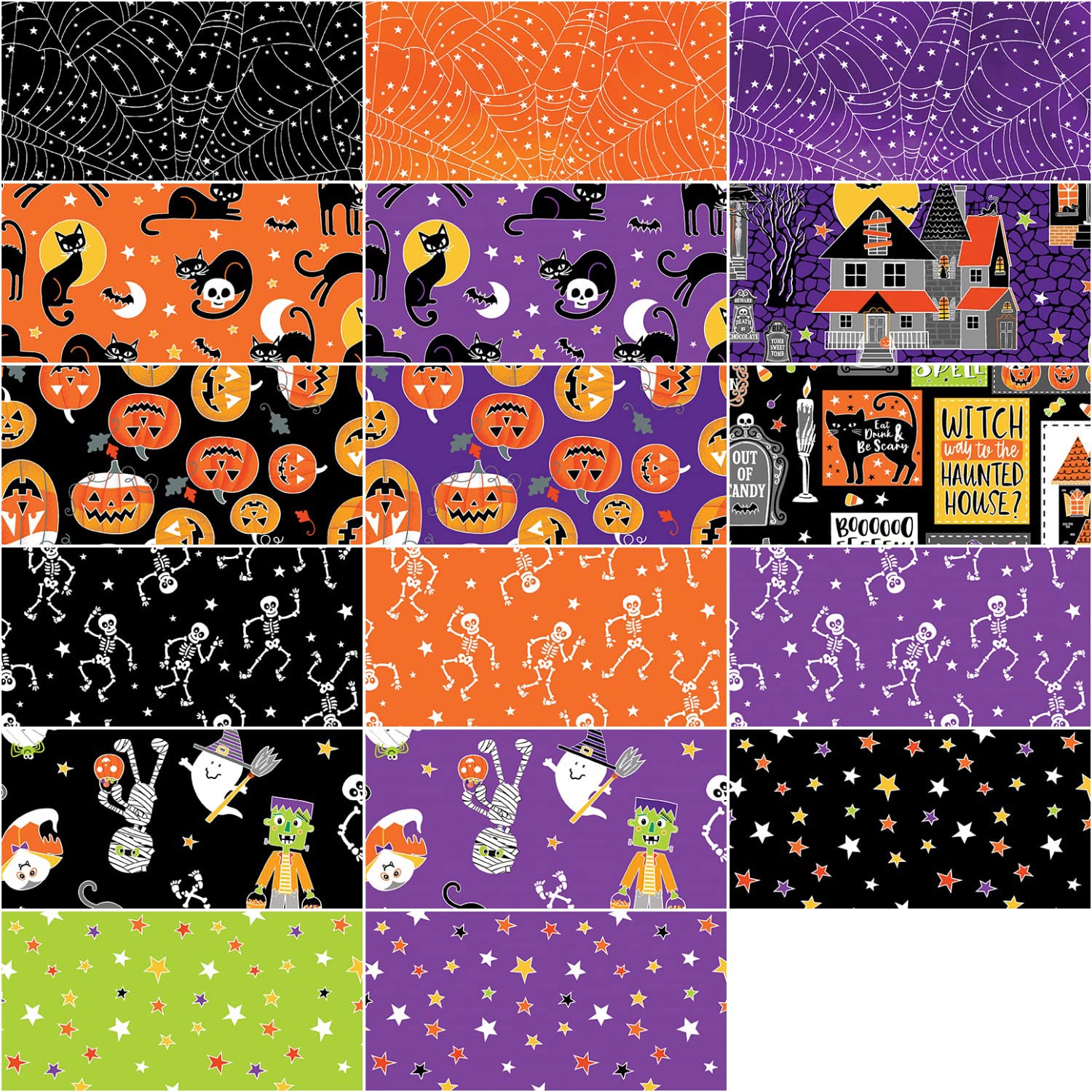 Kanvas Studio Glow-o-ween 17 Fat Quarters Benartex