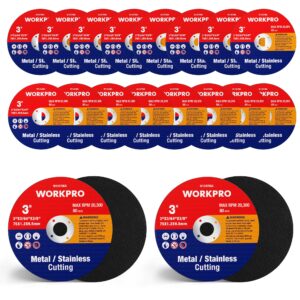 workpro 20-pack cut-off wheels, 3 x 3/8-inch metal&stainless steel cutting wheel, thin metal cutting disc for angle grinder