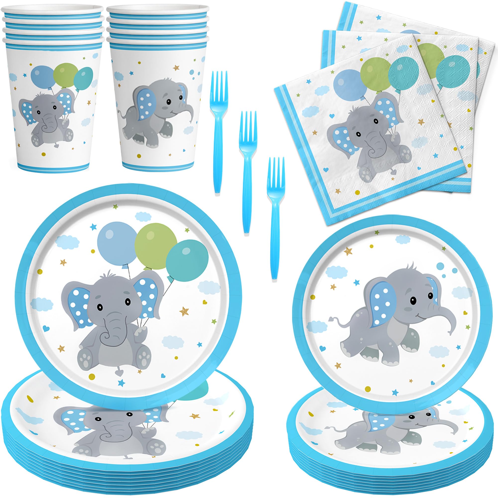 Elephant Baby Shower Decorations for Boy Baby Elephant Baby Shower Decorations Blue Elephant Plates and Napkins Elephant Boy Baby Shower Decorations