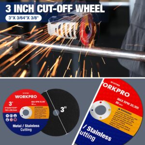 WORKPRO 20-Pack Cut-Off Wheels, 3 X 3/8-inch Metal&Stainless Steel Cutting Wheel, Thin Metal Cutting Disc for Angle Grinder