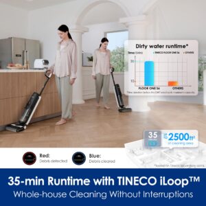 Tineco Floor ONE S6 Cordless Wet Dry Vacuum Floor Cleaner Washer Mop All-in-One for Hard Floors, LED Display, Long Runtime, Dual-Sided Edge Cleaning, Self-Cleaning