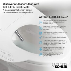 Kohler 32330-0 Purewash Bidet Toilet Seat, Elongated, White