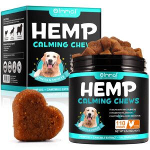 Hemp Calming Chews for Dogs, Dog Training & Behavior Aids, Dog Calming Treats, Natural Soothing Snacks Hemp + Valerian Root, Dog Anxiety Relief & Aggressive Behavior, 110PCS Calming Dog Treats