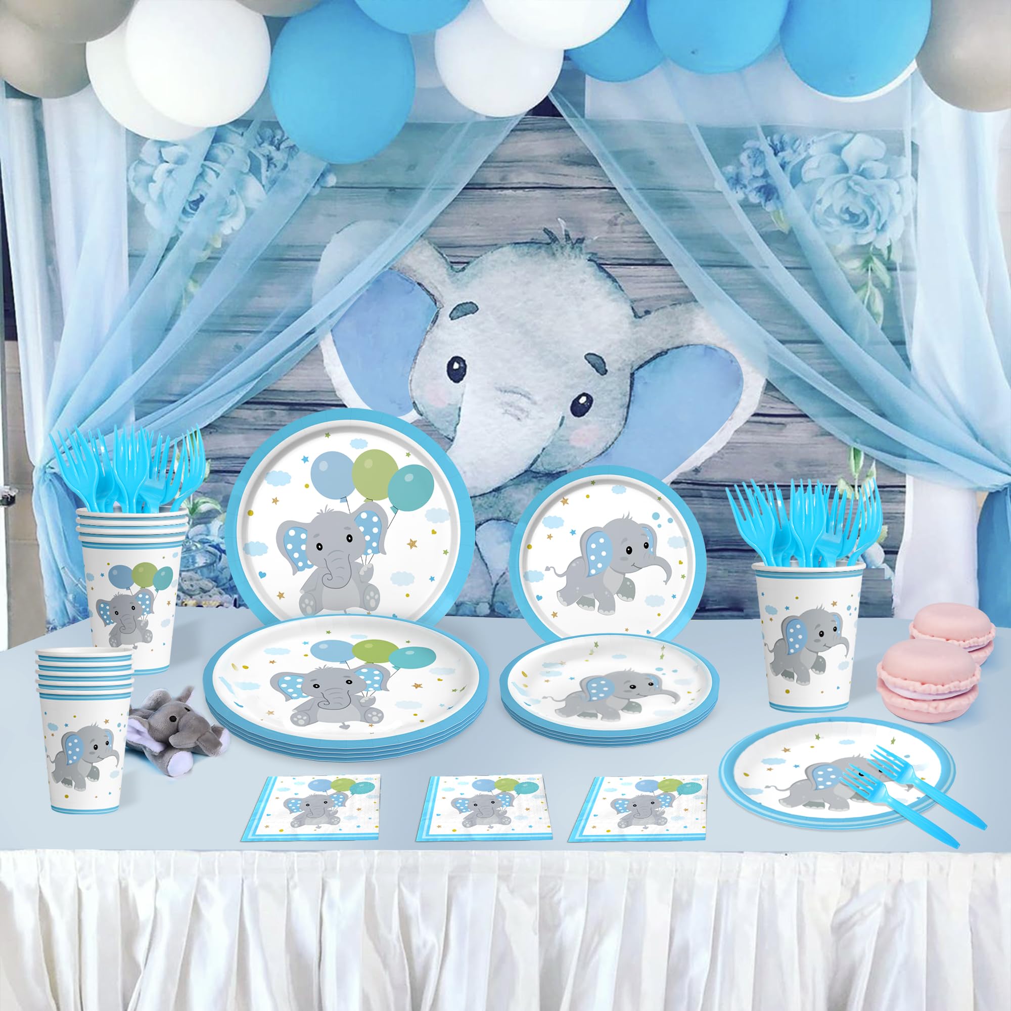 Elephant Baby Shower Decorations for Boy Baby Elephant Baby Shower Decorations Blue Elephant Plates and Napkins Elephant Boy Baby Shower Decorations