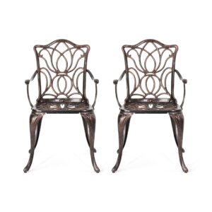 christopher knight home 318132 tucson dining chair, black copper