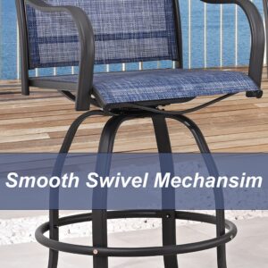 PatioFestival Outdoor Swivel Bar Stools Patio High Bistro Stool Height Chairs All Weather Furniture Bar Dining Chair,Set of 2