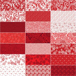 Kanvas Studio Red Rhapsody 10X10 Pack 42 10-inch Squares Layer Cake Benartex