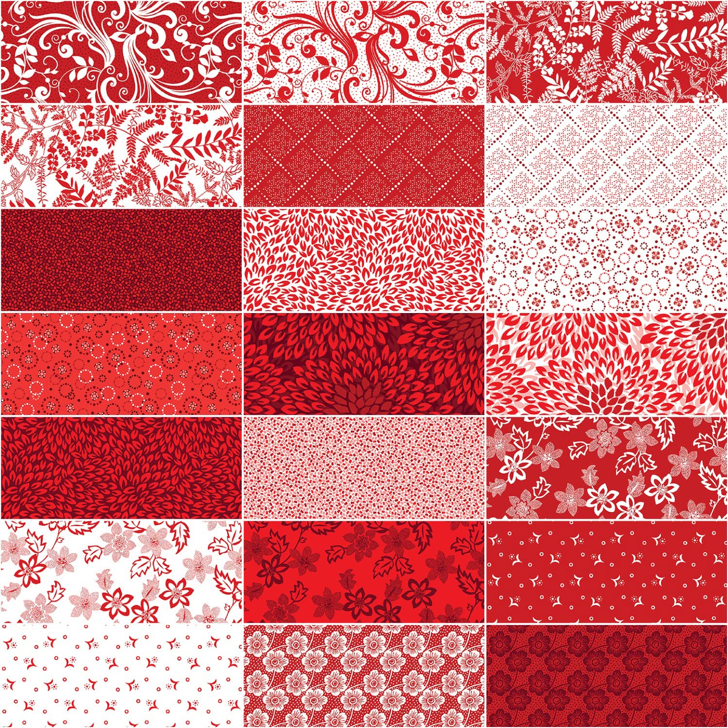 Kanvas Studio Red Rhapsody 10X10 Pack 42 10-inch Squares Layer Cake Benartex