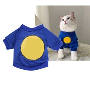 Naroote Pet Cat Shirt Cute Soft Pet T Shirt Comfortable Face Print Short Sleeve Pullover Pullover Stretches for Everyday (M)