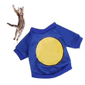 Naroote Pet Cat Shirt Cute Soft Pet T Shirt Comfortable Face Print Short Sleeve Pullover Pullover Stretches for Everyday (M)