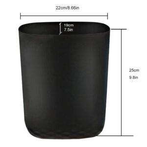 Feisco Small Trash Can for Bathroom with 60 Counts of Trash Bags,2.4 Gallon Bathroom Trash Can Wastebasket Garbage Container Bin for Bathroom Bedroom Kitchen Office (2, Black)