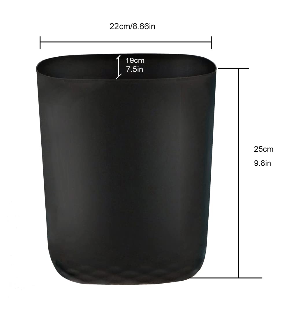 Feisco Small Trash Can for Bathroom with 60 Counts of Trash Bags,2.4 Gallon Bathroom Trash Can Wastebasket Garbage Container Bin for Bathroom Bedroom Kitchen Office (2, Black)