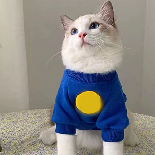 Naroote Pet Cat Shirt Cute Soft Pet T Shirt Comfortable Face Print Short Sleeve Pullover Pullover Stretches for Everyday (M)