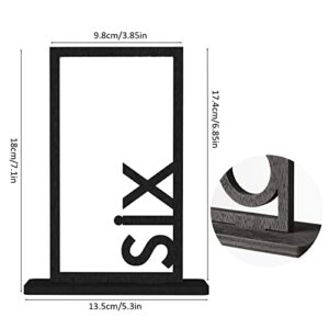 Wooden Table Numbers 1-10 - Wedding Table Number Signs with Holder Perfect for Party Events and Catering Reception (Black1-15)