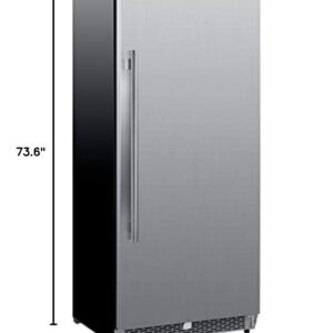 Forno Cologne Column 30" Inch Upright Refrigerator with 14.6 Cu.Ft. Total Capacity - Stainless Steel Freestanding No Frost Counter Depth Fridge with Pro-Style Handle and LED Display