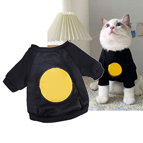 Naroote Pet Cat Shirt Cute Soft Pet T Shirt Comfortable Face Print Short Sleeve Pullover Pullover Stretches for Everyday (L)