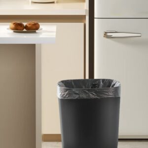 Feisco Small Trash Can for Bathroom with 60 Counts of Trash Bags,2.4 Gallon Bathroom Trash Can Wastebasket Garbage Container Bin for Bathroom Bedroom Kitchen Office (2, Black)