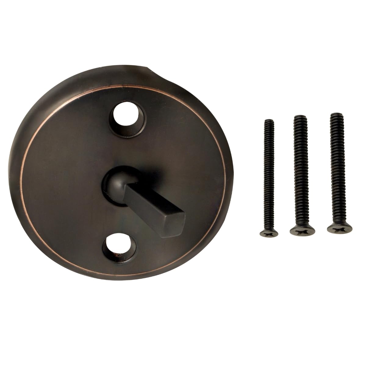 Trip Lever Tub Trim Kit Set with Two Hole Overflow Face Plate, Trip Lever Bathtub Drain with Strainer, Overflow and Matching Screws - Oil Rubbed Bronze