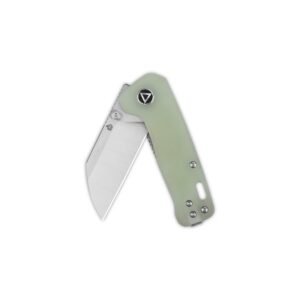 QSP KNIFE MINI PENGUIN POCKET KNIFE, 14C28N blade with variants handle scales, small size for everyday carry (satin blade, jade G10)