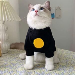 Naroote Pet Cat Shirt Cute Soft Pet T Shirt Comfortable Face Print Short Sleeve Pullover Pullover Stretches for Everyday (L)