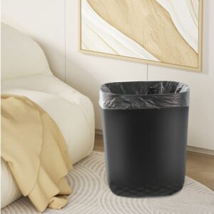 Feisco Small Trash Can for Bathroom with 60 Counts of Trash Bags,2.4 Gallon Bathroom Trash Can Wastebasket Garbage Container Bin for Bathroom Bedroom Kitchen Office (2, Black)