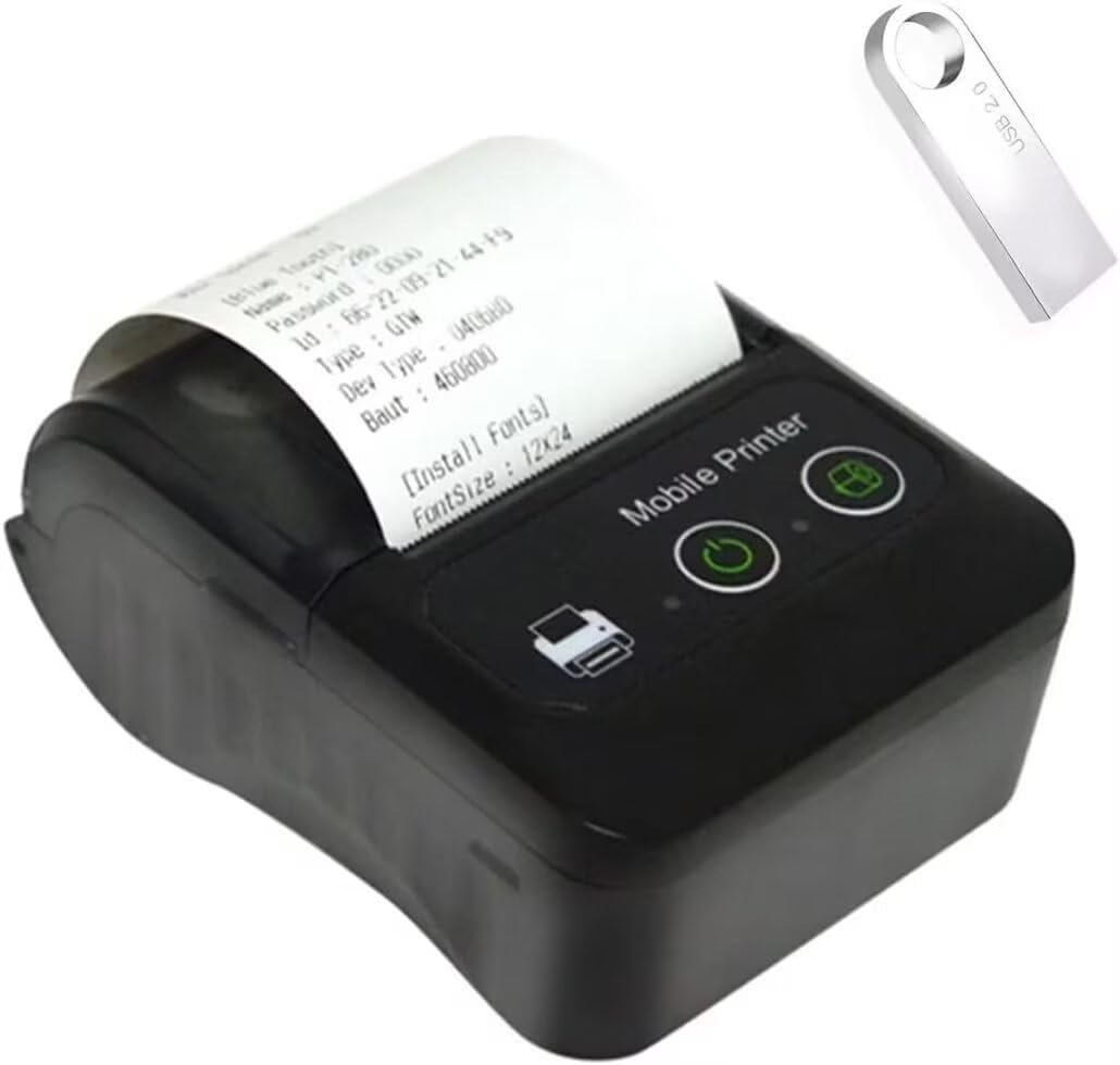 GZGYNADAST Bluetooth Thermal Receipt Printer 58mm, Android Wireless Portable Mini Pocket Invoice Bill Ticket pos Printer for Small Business, Compatible with Android/Windows/Linux,NOT for iOS/ipad/MAC