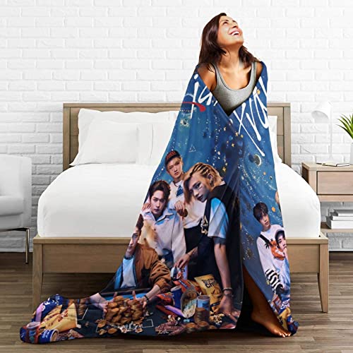 Super Soft Stray Flannel Throw Hyunjin Bangchan Felix Blanket Kids for Bed Sofa Office Knee pad,Bed car Camp Beach Blanket Throw Blankets 50"X40"