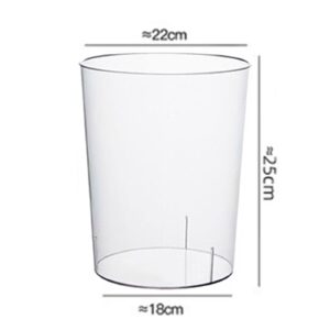 Modern Trash Can Clear Trash Can for Desk Rubbish Bin Round Waste Paper Basket Wastepaper Baskets for Living Room Bathroom Car Home Decor, 22cmx25cm