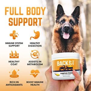 BACK 40 Dogs Pumpkin Powder for Dogs, Powdered Pumpkin for Dogs with Vitamins A, C & E, Fiber-Rich Vitamins for Optimal Pet Health, Combat Constipation, Dog Multivitamin for Digestive Health, 8.1 oz