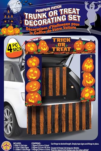 Rubies Trunk or Treat Pumpkin Theme with 3 Signs and 1 Foil Curtains