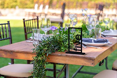 Wooden Table Numbers 1-10 - Wedding Table Number Signs with Holder Perfect for Party Events and Catering Reception (Black1-15)