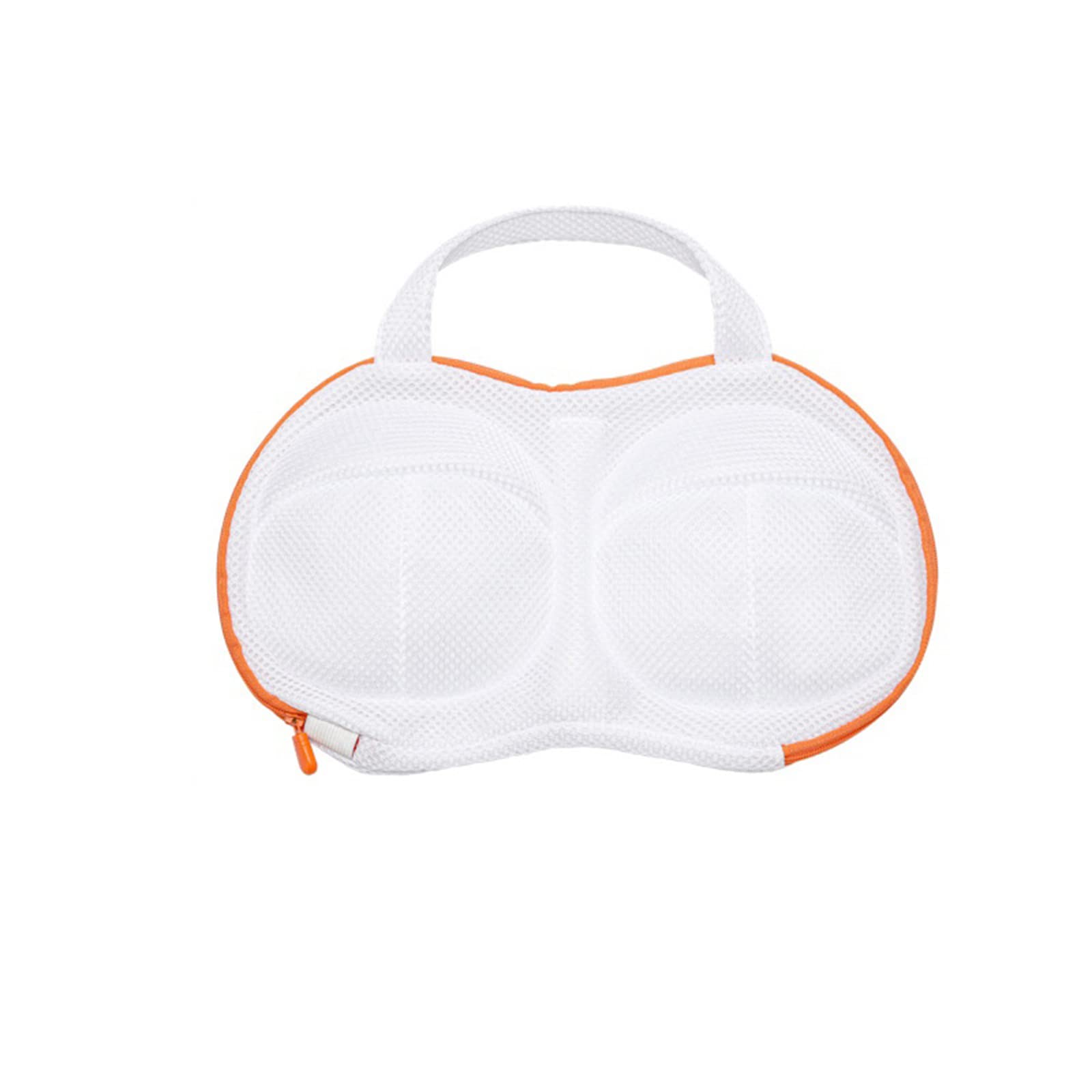 MISNODE Lingerie Bag Polyester Laundry Bra Meshs Bags 13x10 inch 3D Cup Shape Design Mesh Laundry Bag Built In 3D Cartilage Support Bra Laundry Bags for Washing Machines (Orange 2pcs)