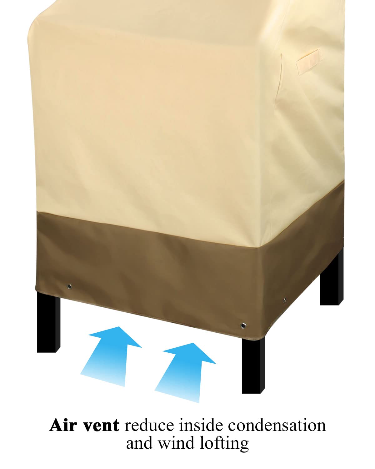 High Back Beige Patio Chair Covers Waterproof Heavy Duty Outdoor Bar Stool Covers Stackable Beige Patio Furniture Covers Set of 4 Outside Lounge Deep Seat Covers Lawn Chair Covers-Beige&Brown, 4 Pack