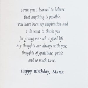 Greeting Card Mama's Love - From You I Learned To Believe That Anything Is Possible - Black African American Happy Birthday To Mom Mother