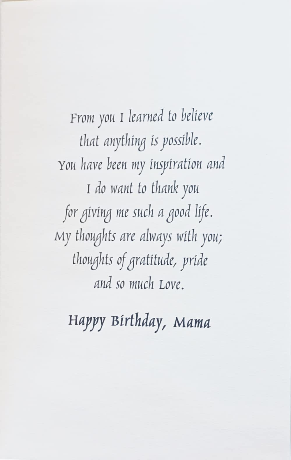 Greeting Card Mama's Love - From You I Learned To Believe That Anything Is Possible - Black African American Happy Birthday To Mom Mother