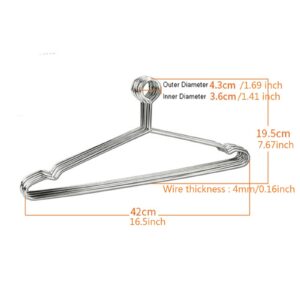 10 pcs Stainless Steel Security Clothes Hangers Metal Anti Theft Suit Hanger Hotel Style Ring Lock Closed Loop Coat Hangers for Hotels, Retail and RVs