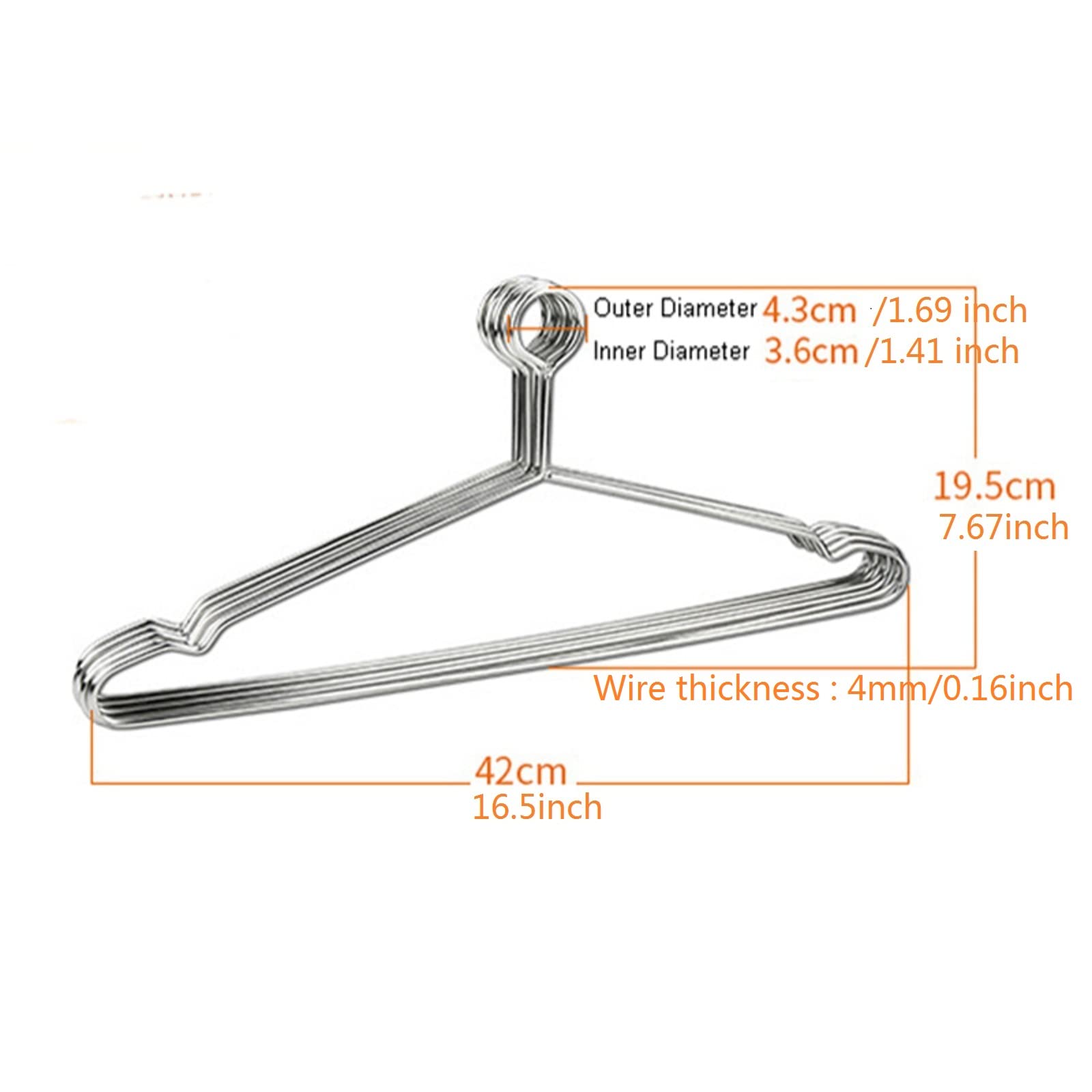 10 pcs Stainless Steel Security Clothes Hangers Metal Anti Theft Suit Hanger Hotel Style Ring Lock Closed Loop Coat Hangers for Hotels, Retail and RVs