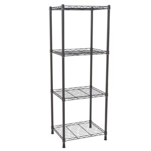 ZHAZHADI 4 Tier Fixed Layer Spacing Storage Shelf Metal Storage Rack Wire Shelving Unit Storage Shelves Metal 528Lbs Capacity 17" L x 13" W x 47" H for Pantry Closet Kitchen Laundry Black