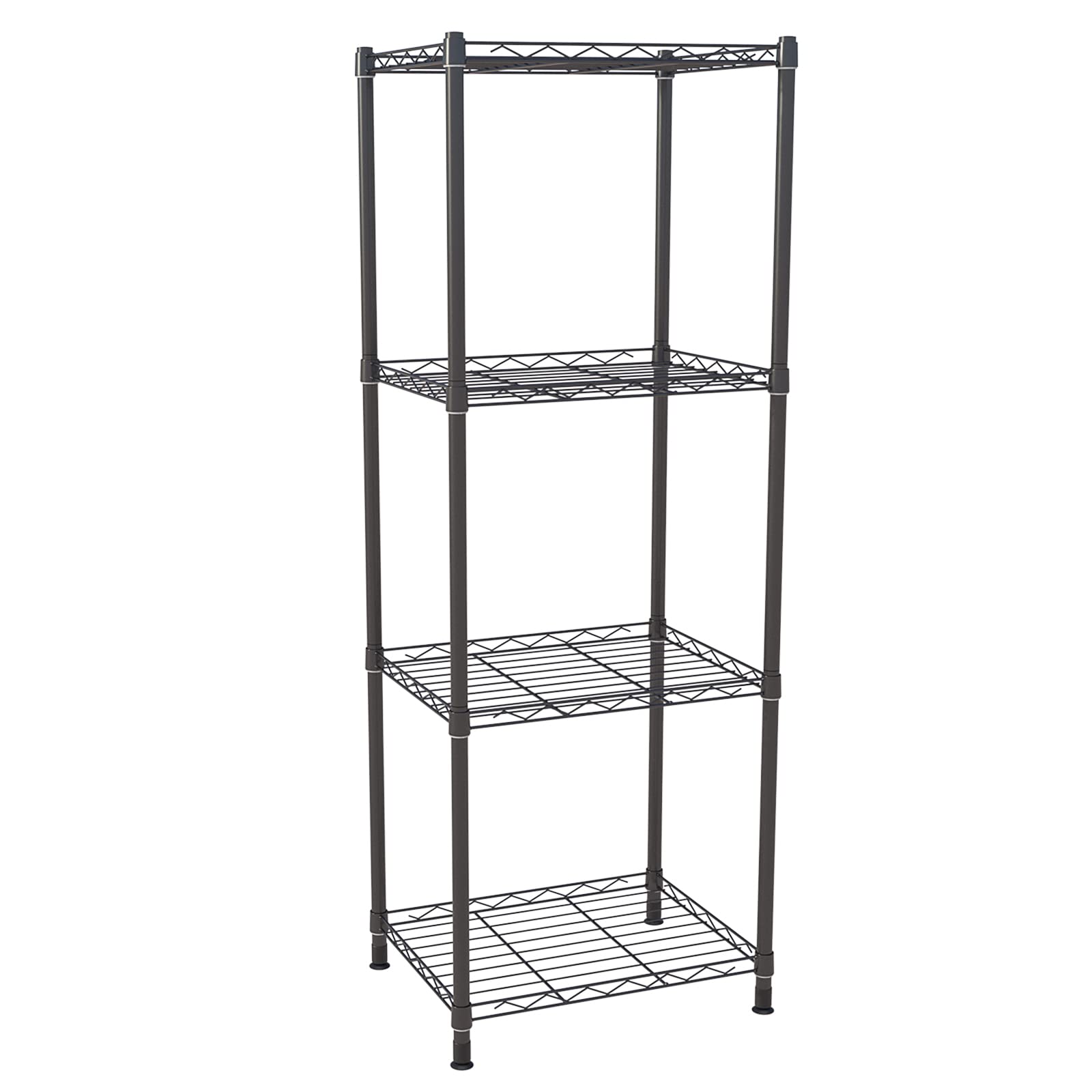 ZHAZHADI 4 Tier Fixed Layer Spacing Storage Shelf Metal Storage Rack Wire Shelving Unit Storage Shelves Metal 528Lbs Capacity 17" L x 13" W x 47" H for Pantry Closet Kitchen Laundry Black