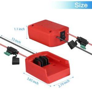 biuonga Power Wheel Adapter for Milwaukee 18V Battery, Milwaukee power adapter Conversion Kit with Switch, Fuse & Wire Terminals Switch Fuse Holder 16AWG Wire Kit with 30Amp Fuses, Red