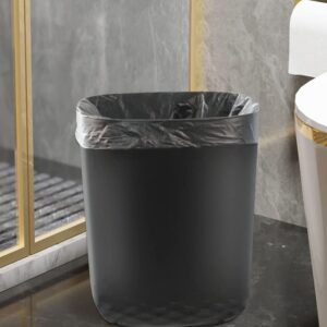 Feisco Small Trash Can for Bathroom with 60 Counts of Trash Bags,2.4 Gallon Bathroom Trash Can Wastebasket Garbage Container Bin for Bathroom Bedroom Kitchen Office (2, Black)