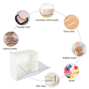 CertBuy 8 PCS Cotton Pads Holder Dispenser Wall Mounted Cotton Ball Organizers and Storage Box for Cotton Swabs Qtip Holder with Lid for Bathroom 3.35 x 3.35 x 1.8 In