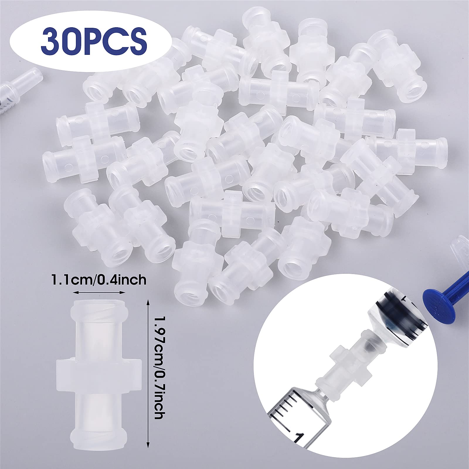 30 Pcs Luer Lock Connector Syringe Adapter Syringe Bottle Adapter Syringe Transfer Joint Clear Luer Coupler Lock Connector To Syringe Pp Syringe Adapter Coupler Connector Syringe Coupler Kit