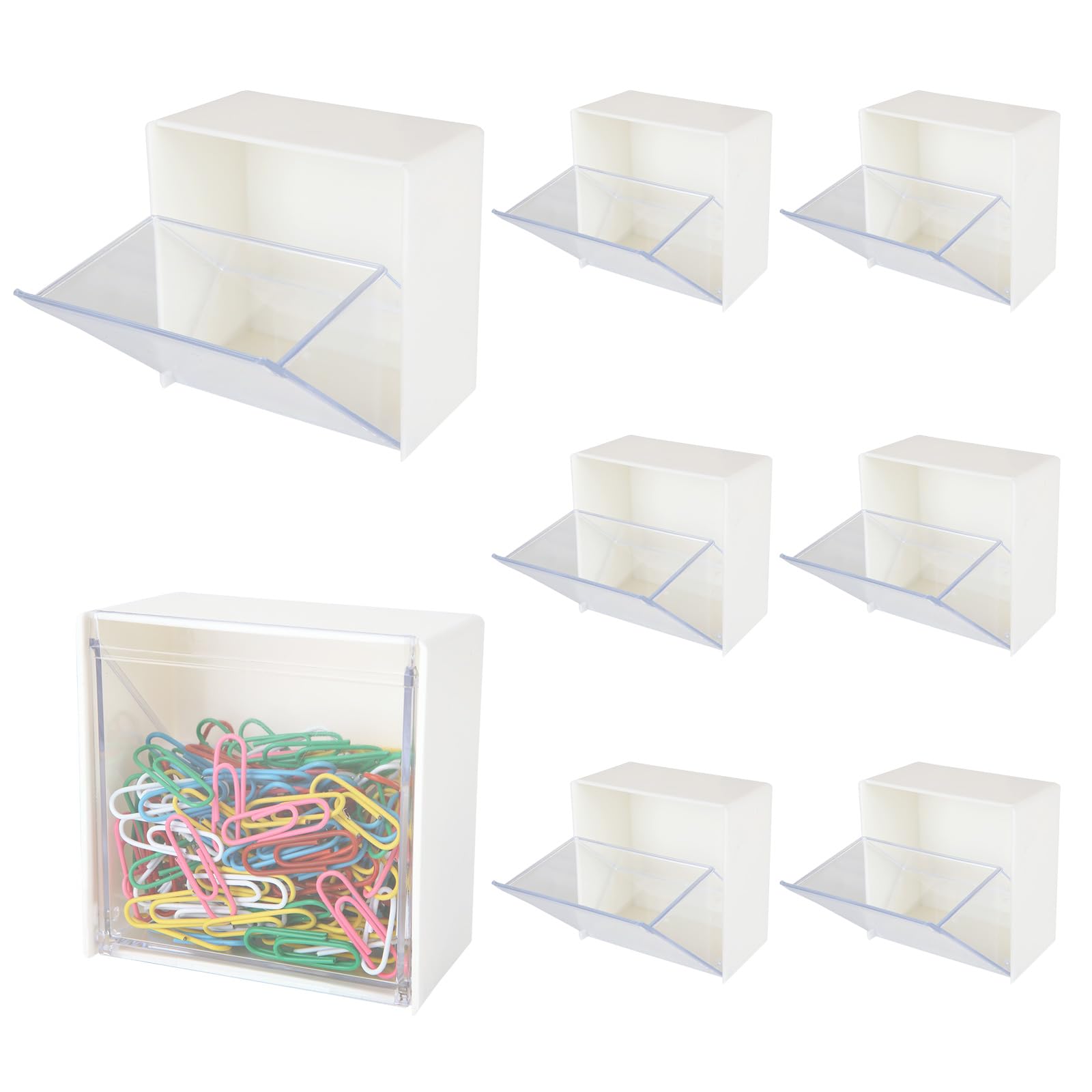 CertBuy 8 PCS Cotton Pads Holder Dispenser Wall Mounted Cotton Ball Organizers and Storage Box for Cotton Swabs Qtip Holder with Lid for Bathroom 3.35 x 3.35 x 1.8 In